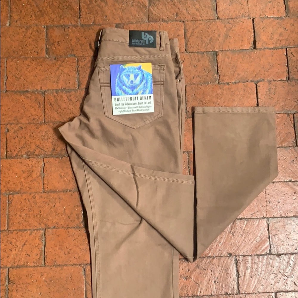 Bulletprufe Denim Men’s Jeans in Tobacco Brown - Picture 2 of 4